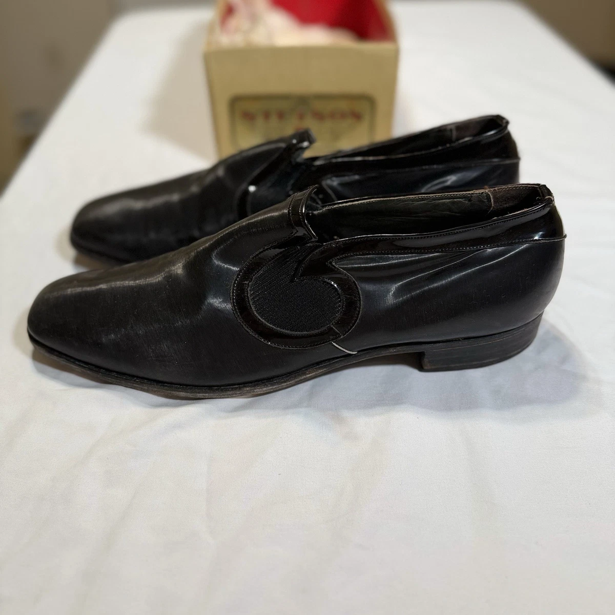 VTG 70’s HandMade In USA Men\'s Black Leather Dress Loafer 10 D PRESIDENTIAL STEP Men main image 4