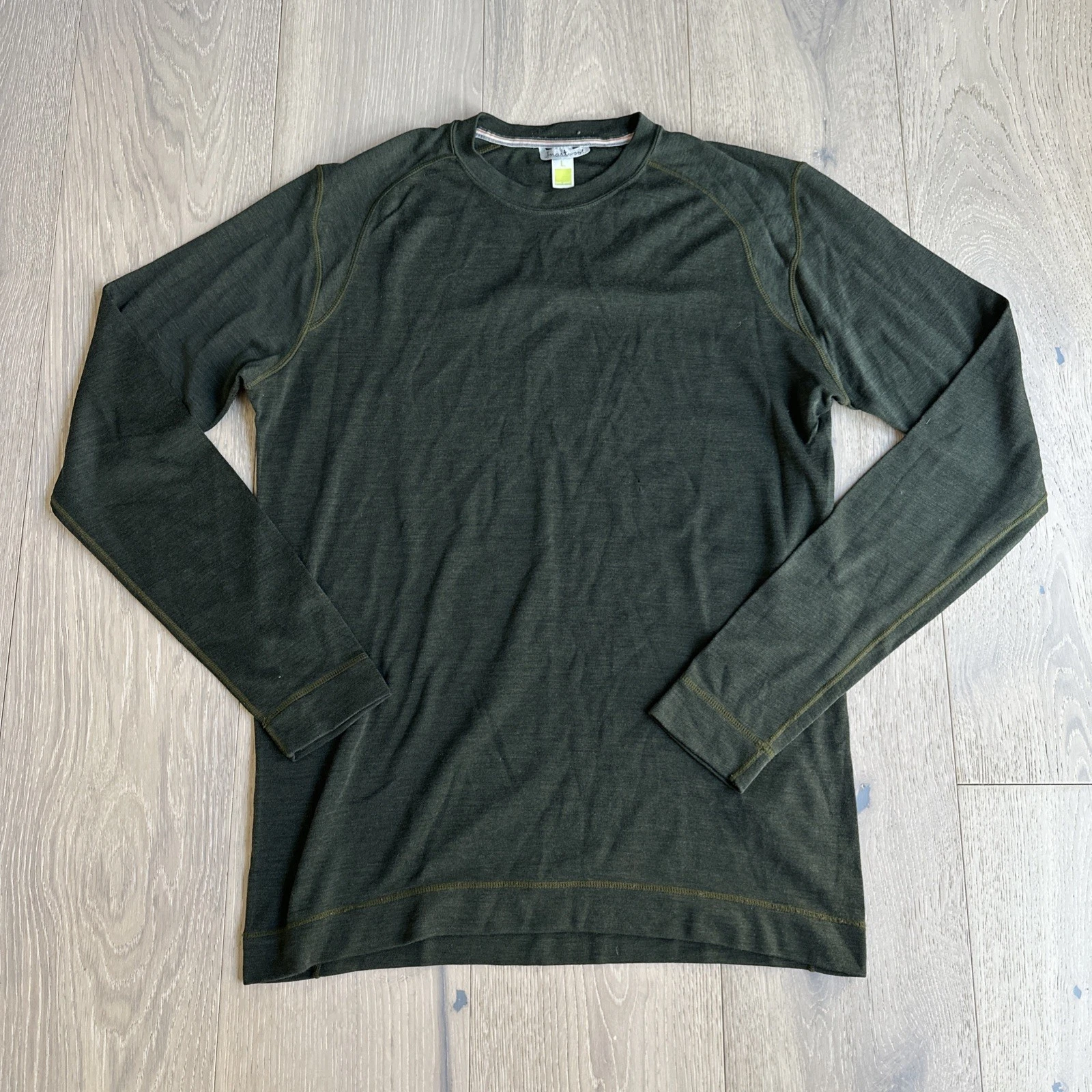 Smartwool Green Merino Wool Base Layer Long Sleeve Shirt Men’s Size Large