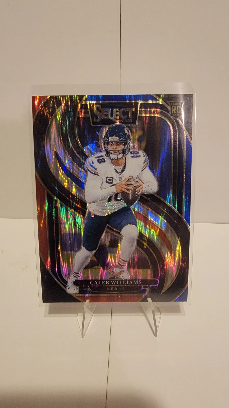 2024 Select Football Caleb Williams Red And Blue Shock Prizm RC #114