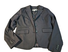 NEW YORK COMPANY Womens Pinstripe Blazer Navy Jacket Coat Size 8