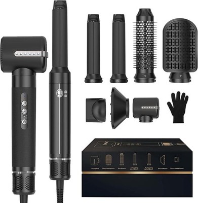 Blow Dryer Brush 7 in ONE，Autowrap Curling Wand, 110,000 RPM High-Speed Negative