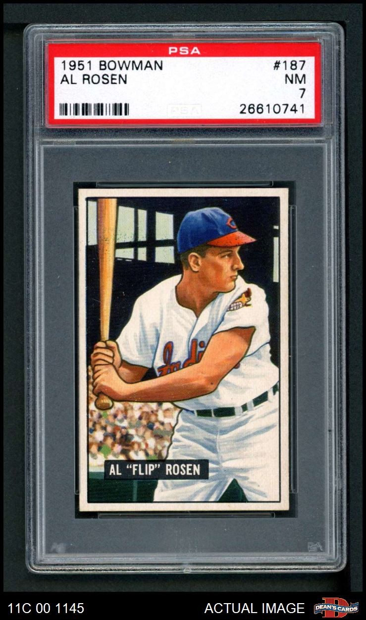 1951 Bowman #187 Al Rosen Indians PSA 7 - NM