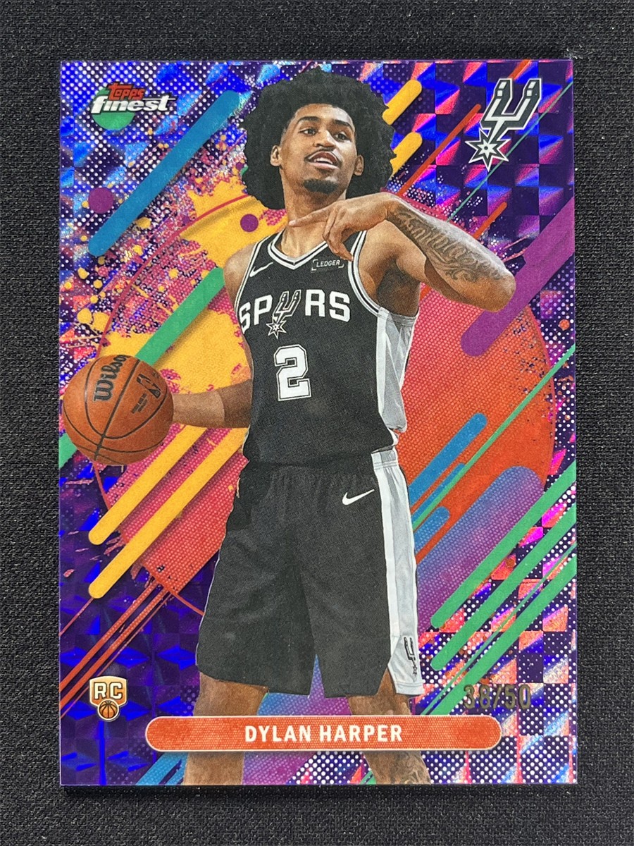 2025-26 Topps Finest Dylan Harper #202 Rare Purple Geometric Rookie RC Spurs /50