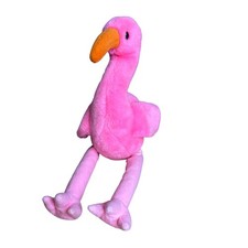 Ty Vintage 1998 Beanie Buddies Pink Flamingo Plush 16" Pinky