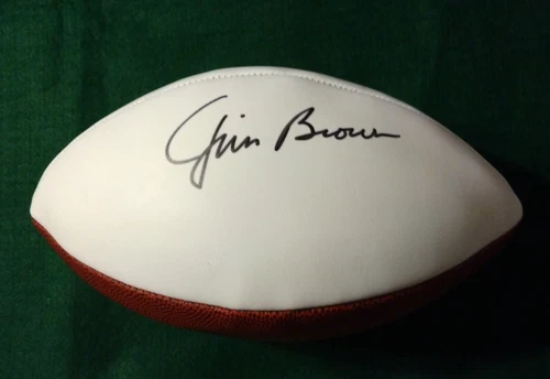 Jim Brown signed autographed logo Football Cleveland Browns COA #PC487242 AUTO