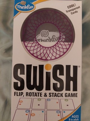 SWISH Flip Rotate Stack Transparent Card Game ThinkFun Bonus Storage Bag Sealed