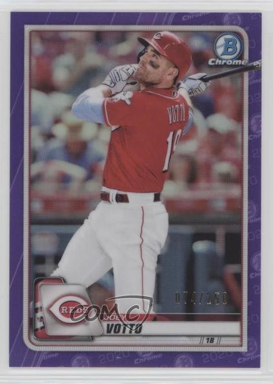 2020 Bowman Chrome Purple Refractor 74/250 Joey Votto #89 nd3