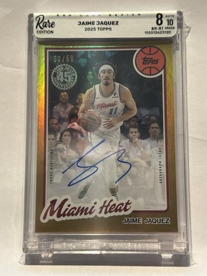2025 Topps Flagship Jamie Jacquez JR Gold 50/50 On Card Auto Bookend