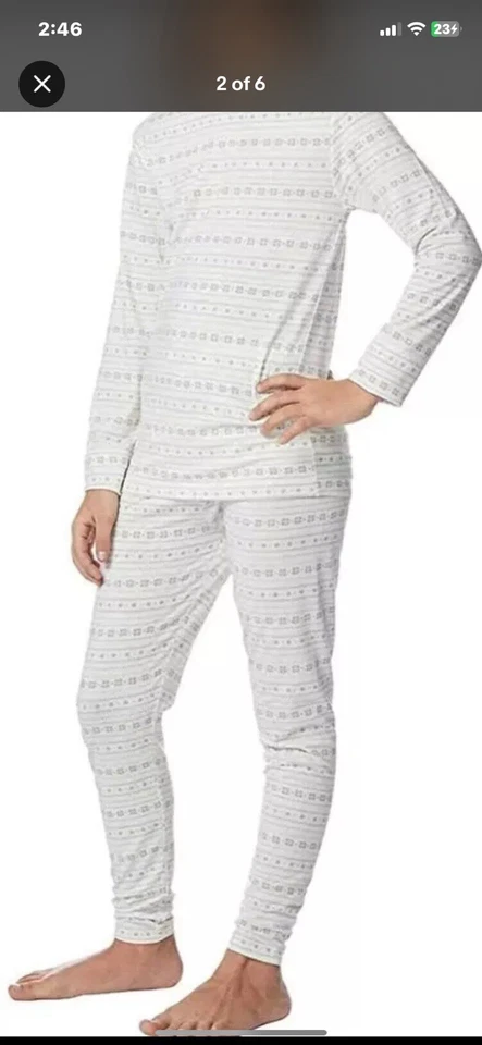 Conjunto de capa base 32 grados de calor para niños niñas copo de nieve talla grande Foto 2 de 4