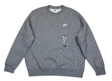 Nike Sportswear Club Fleece Sweatshirt Crewneck Gray Size L BV2662-063 NWT