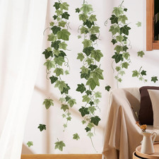 Hanging Vine Wall Decals Green Ivy Plant Leaves Wall Stickers for Bedroom Living