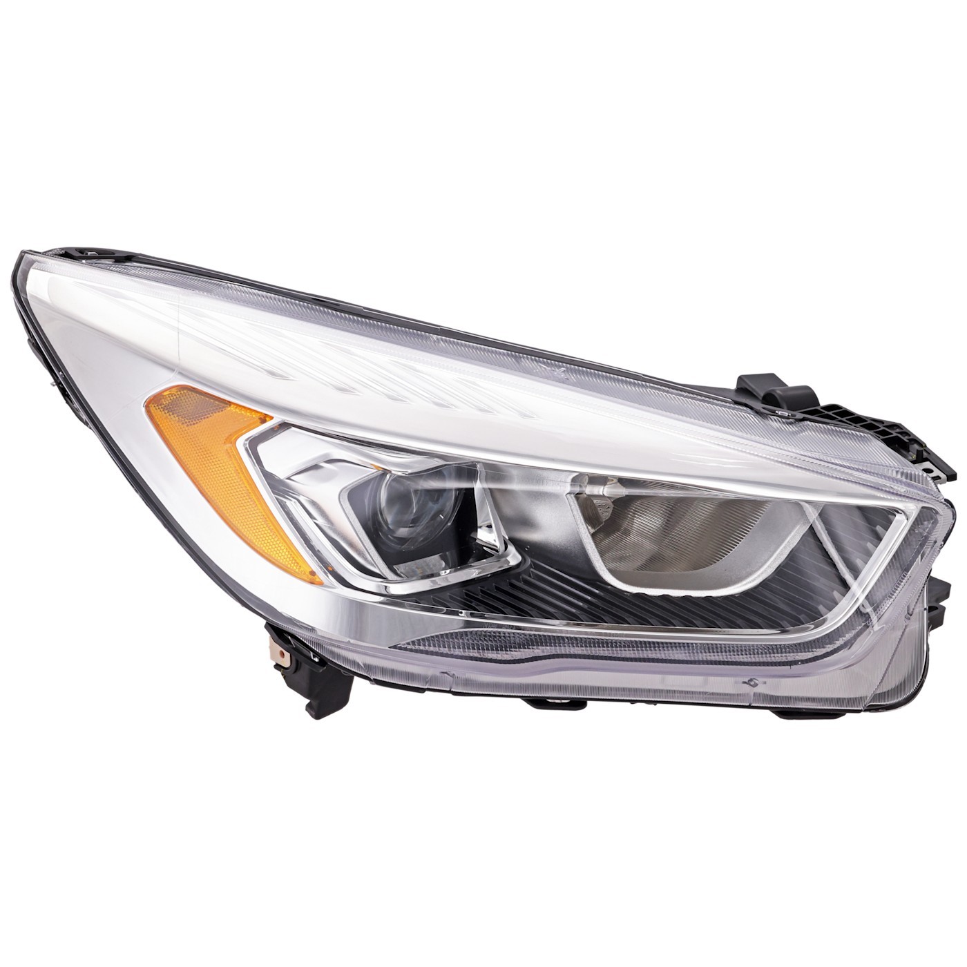 Right Headlight For Ford Escape 2017-2019 Halogen CAPA Chrome with LED Accent