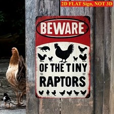 Tin Metal Signs Home D cor Humorous Farm Chicken Coop Retro "BEWARE OF THE TI