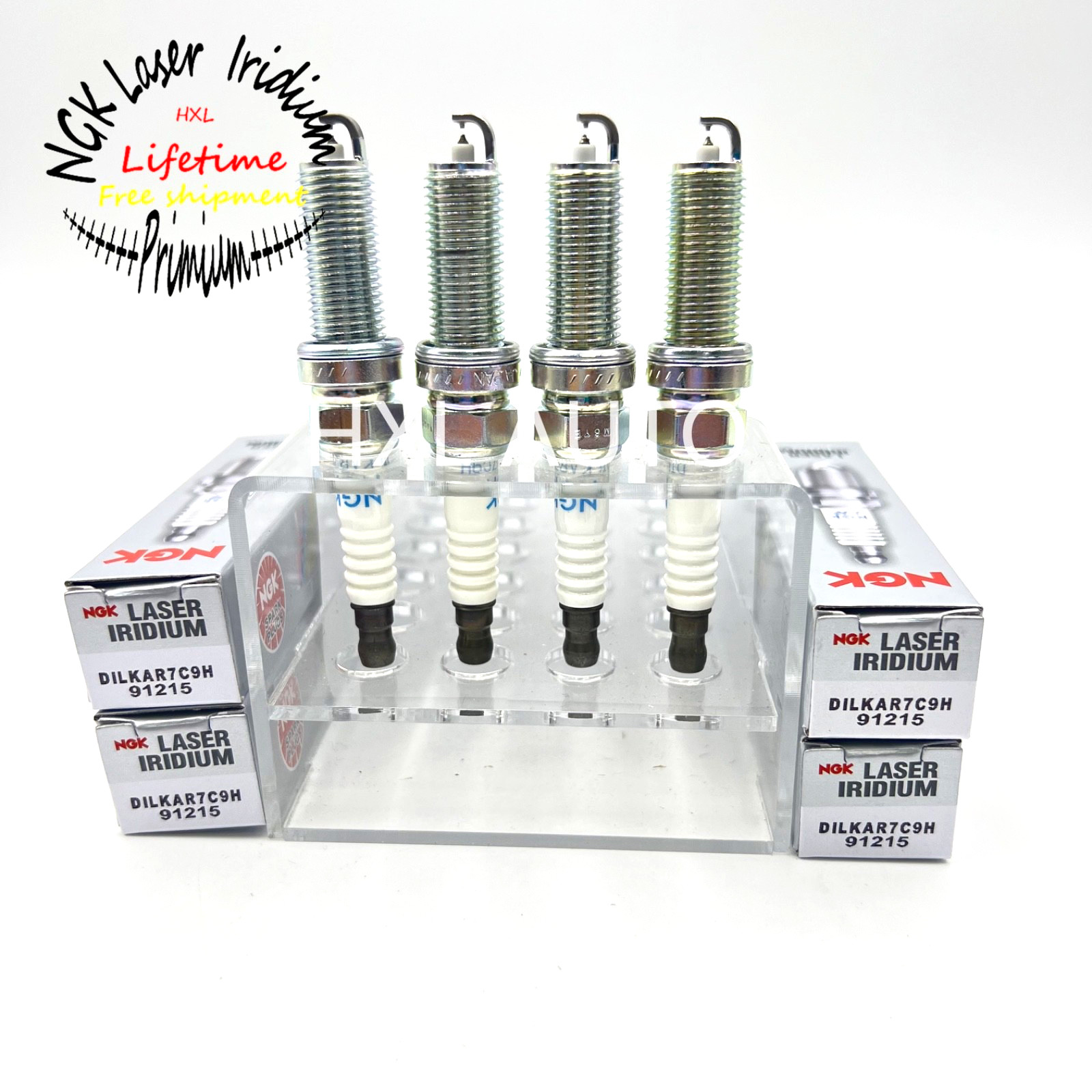 4xNGK 91215 / DILKAR7C9H Laser Iridium Spark Plug Gap .035 For Nissan infiniti