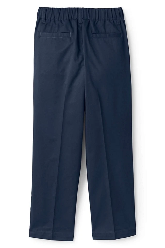 LANDS END Azul Marino Uniforme Escolar Cintura Elástica Pantalones Pull-On Niños 8 HUSKY NUEVO Foto 3 de 4