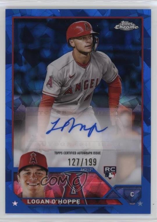 2023 Topps Chrome Update Sapphire Edition /199 Logan O'Hoppe Rookie Auto RC 03wr