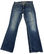 Big Star Maddie Bootcut Jeans Womens 27 Blue Denim Logo Stretch Mid Rise Fit