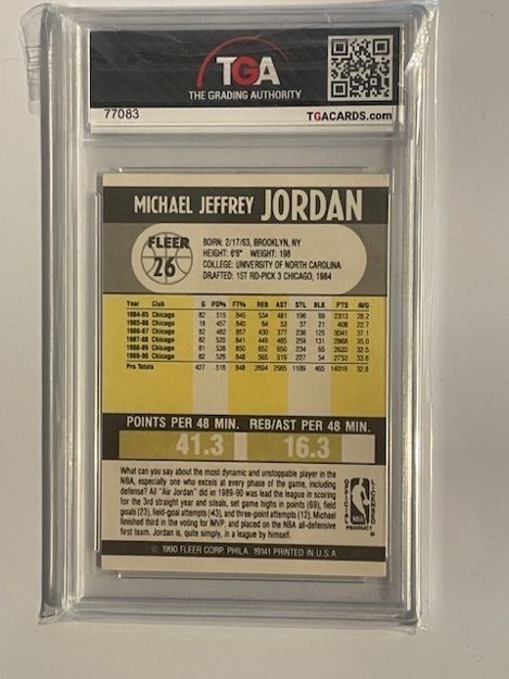 1990-91 Fleer - Michael Jordan #26 Chicago Bulls PSA 8 NM-MT 8928 view 2