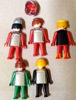 5 figuras antiguas Playmobil caballeros Klicky como se muestra LOTE A1