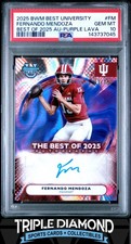2025 Bowman University Best Fernando Mendoza Auto Purple Lava #63/75 PSA 10 B570