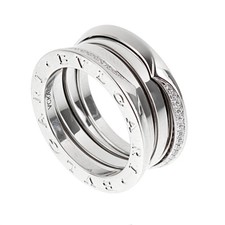 Bvlgari B.zero1 Ring 18k White Gold Diamond 359721 Sz 6 3/4