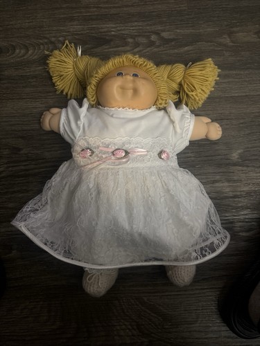 Cabbagepatch Kids 1980s Vintage Blonde Hair Doll with Blue
