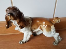 Statuina Hutschenreuther cane Cocker Spaniel L:14 cm 1a scelta immacolata 1969 rara