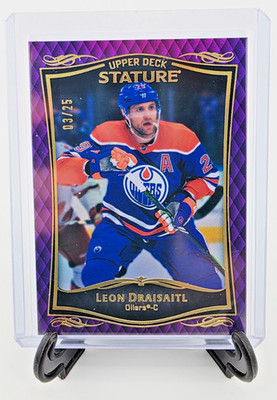 2023-24 Upper Deck Stature Leon Draisaitl Purple /25 #7 Edmonton Oilers