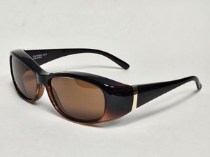 Polar Optics Brown Gold Edge Side Shield Polarized Sunglasses Fitover