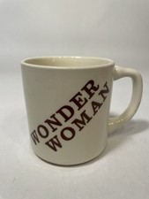 Vintage 70s "Wonder Woman   Brown  Cream Coffee Mug