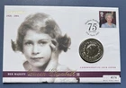 2001 Guernsey £5 Coin PNC. 1 Stamp. QEII 75th Birthday. 4576.