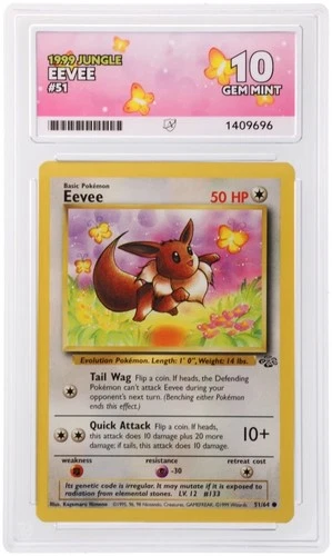 Eevee 51/64 - 1999 Jungle Set - ACE 10 - WOTC - PERFECT SUB GRADES - POP 16