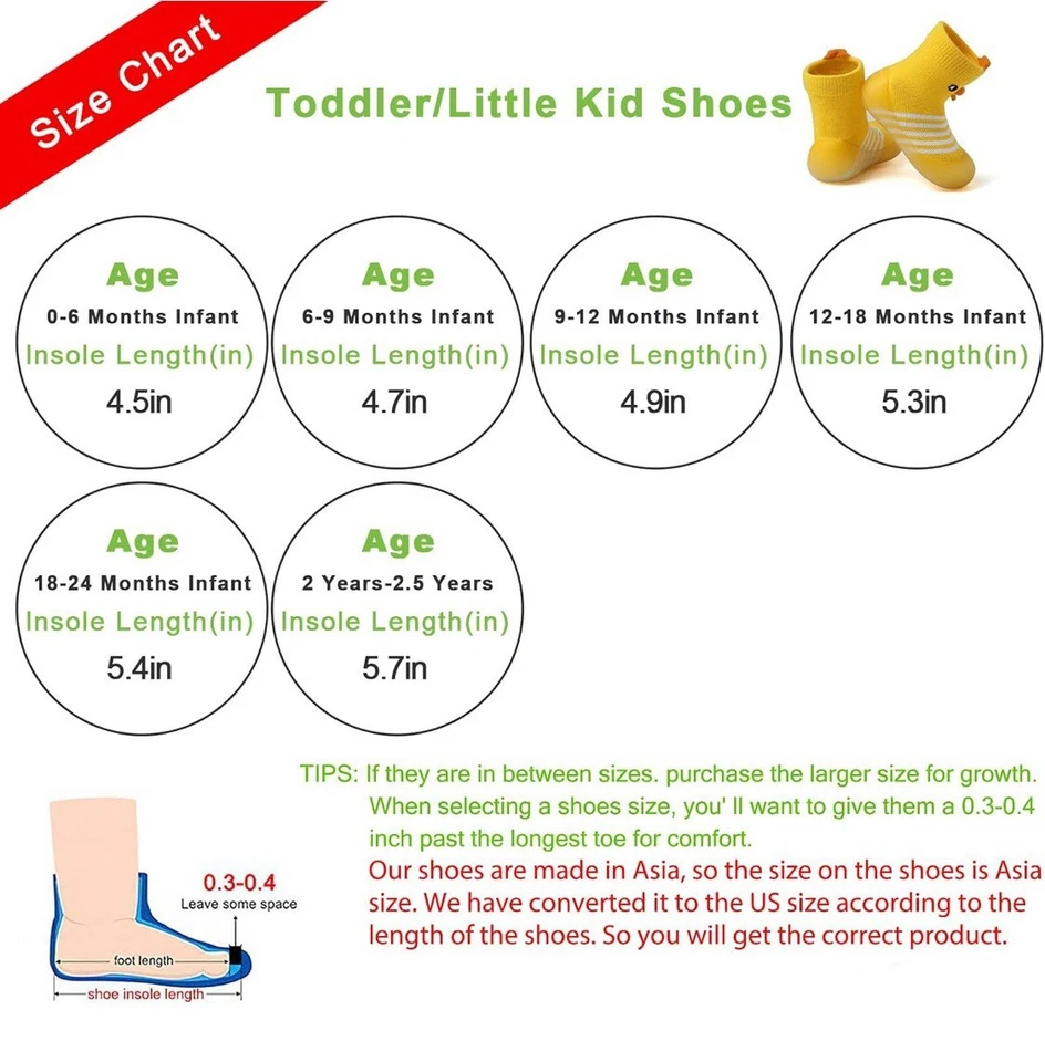 Pato Bebé Calcetín Zapatos Niño Pequeño Zapatilla de Piso Infantil Niños o Niñas, Antideslizante 26-27 Foto 2 de 4