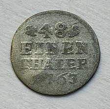 1763 German States SAXONY-ALBERTINE 1/48 Thaler KM# 951