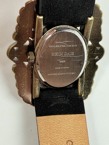 Heidi Daus Black Velvet watch B6268, Multicolor Rhinestones, New Battery - Picture 5 of 9