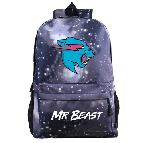 Mr Beast Backpack Kids Boys Girls Student School Bag Travel Shoulder Rucksack UK - Picture 5 of 9