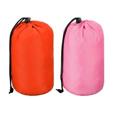 2Pcs 5.1x8.1x9.8" Nylon Stuff Sack for Camping Hiking, Pink/Orange