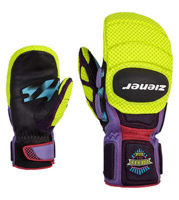 Ziener Herren Renn faustlinge GATORO 8,5 Multicolor Gelb Lila Black Race Mittens