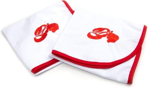 Nantucket Seafood Cotton Lobster Bibs, Set of 2 0.125x14x21" Adult Sized New - Picture 3 of 6