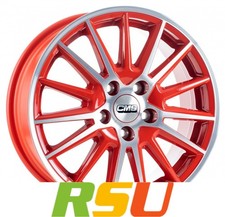 CMS C23 diamond red gloss 6x15" ET46 LK4 100 ML 54.1 Alufelgen 15 Zoll