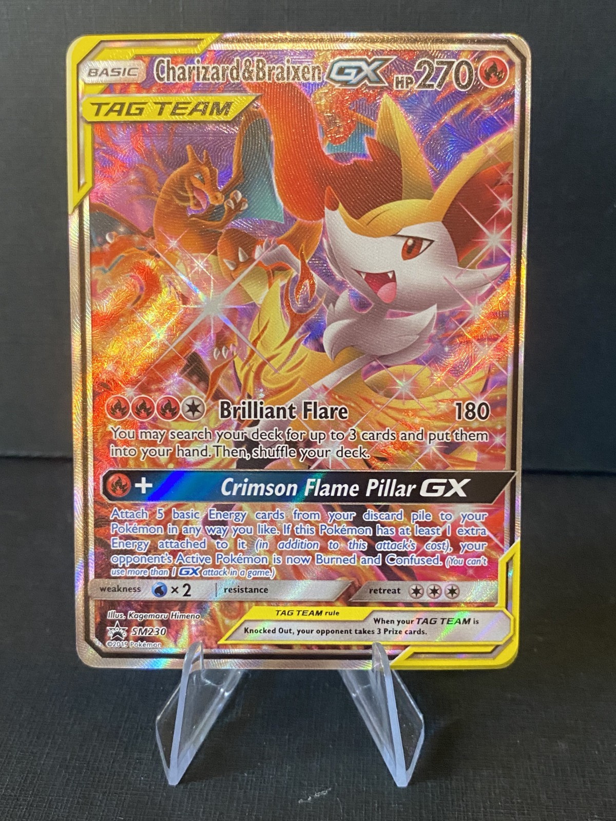 Charizard & Braixen GX SM230 Sm Black Star Promo Holo
