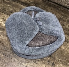 Vintage 1990 USSR Rot Front Leningrad Real Fur Ushanka Hat Gray Size 58 Soviet