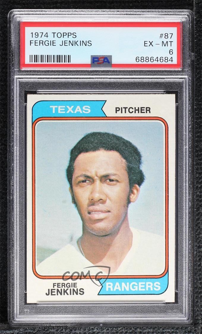 1974 Topps Fergie Jenkins #87 PSA 6 HOF 11gl