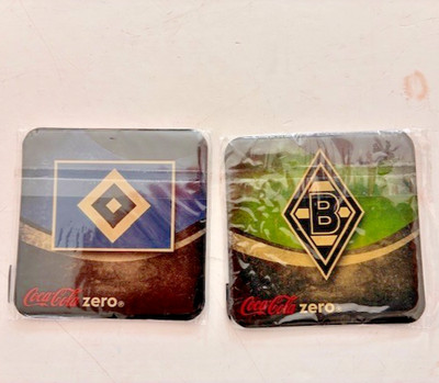 Magnete 2 Stück Coca-Cola Zero Bundesliga Mönchengladbach HSV,  NEU in OVP