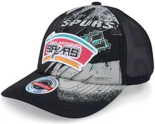 Mitchell & Ness Black NBA San Antonio Spurs Hyper Trucker HWC Snapback - OSFA