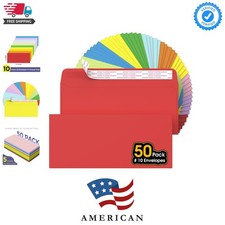 50 Pack Colored Self Seal Security Envelopes, 4-1/8" x 9-1/2", 24 lb, Seal Se...