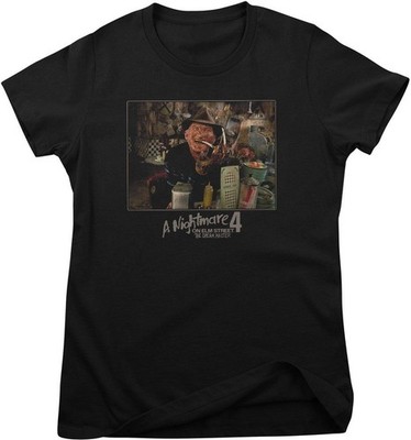 A Nightmare On Elm Street Damen T-Shirt 4-Freddy Girly Tee WB-5-NOES013