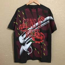 Guns N Roses All Over Print Black T-Shirt XL Brockum