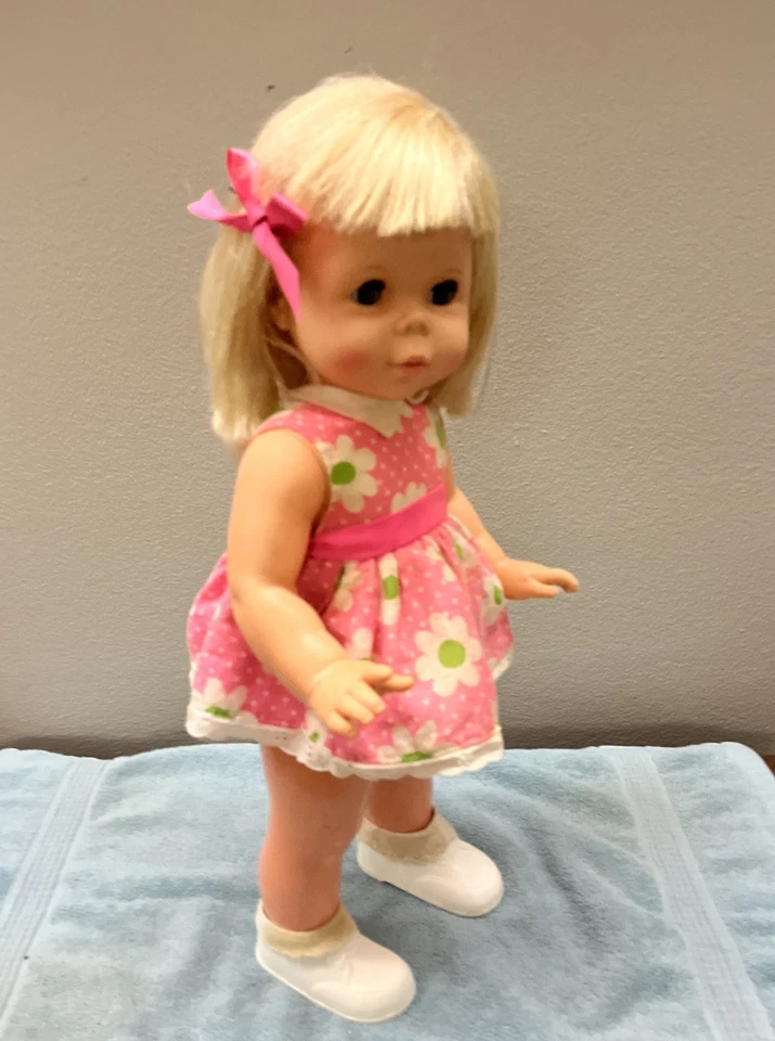 Mattel 1964 Vintage Baby First Step - Still Wants To Walk- Floral Dress - Image 4 of 4