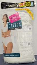 New Vintage 1999 Hanes Her Way Cotton Briefs Undies 7 Pack Size 9 All White